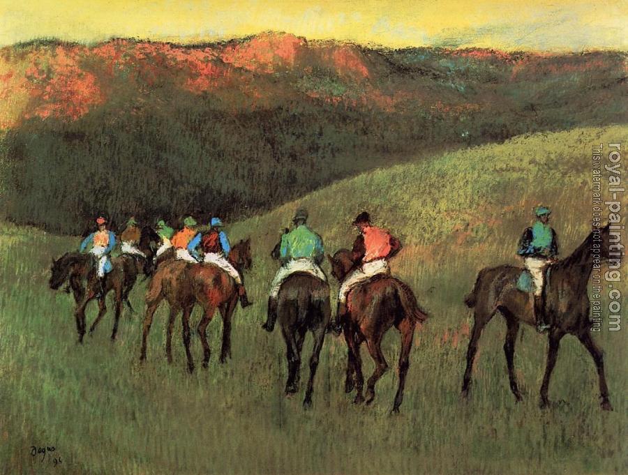 Edgar Degas : Racehorses in a Landscape